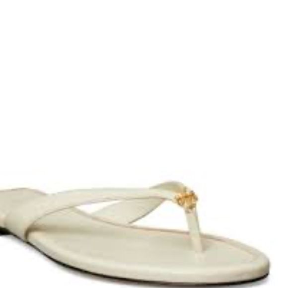 NIB TORY BURCH Classic Flip Flops Flat Sandals in ivory leather - Picture 2 of 5